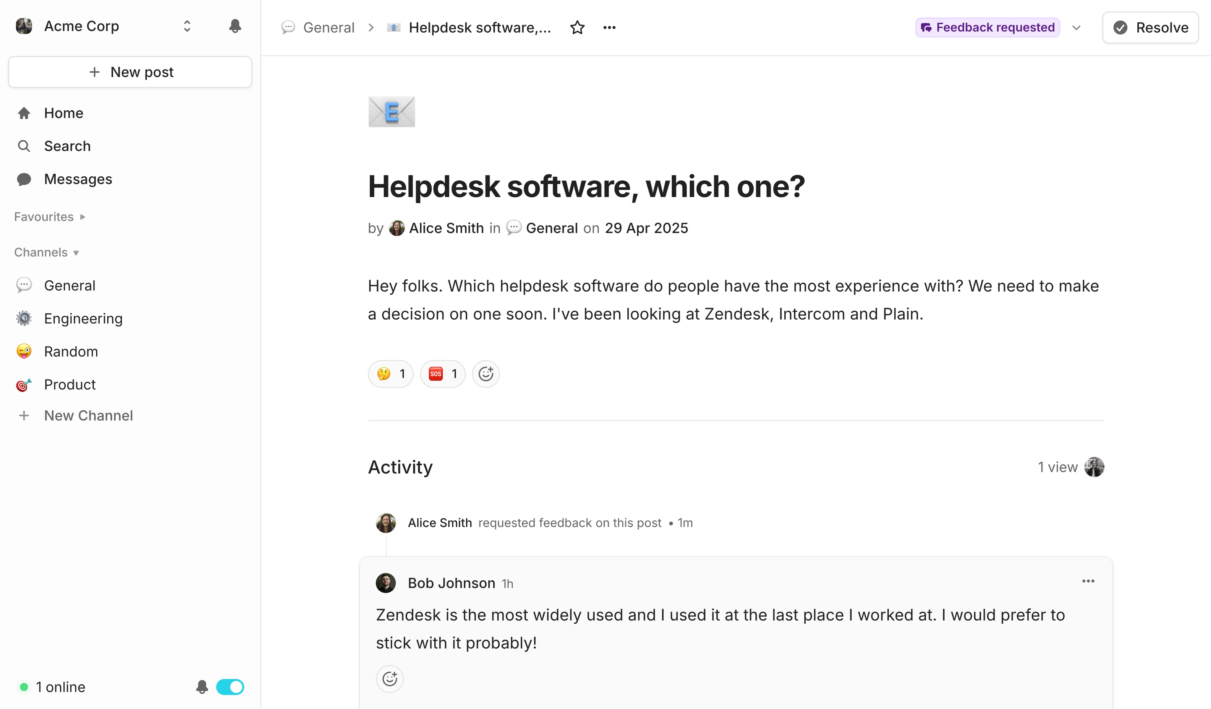 Posts get your team on the same page
